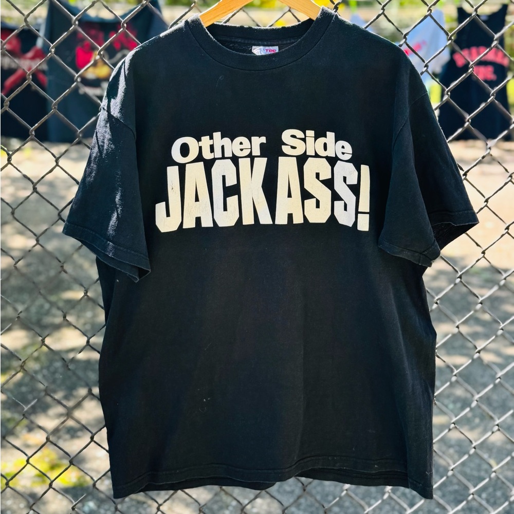 WWF Vintage 1997 Stone Cold Steve Austin Black 'Other Side JACKASS!' Graphic Tee